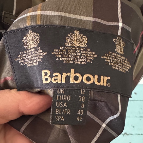 Barbour Size US 8 Reversible Derby Mac Water Wind Resistant Jacket in Navy/Plaid - Picture 14 of 17